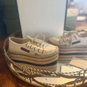 Gucci White Espadrille Shoes